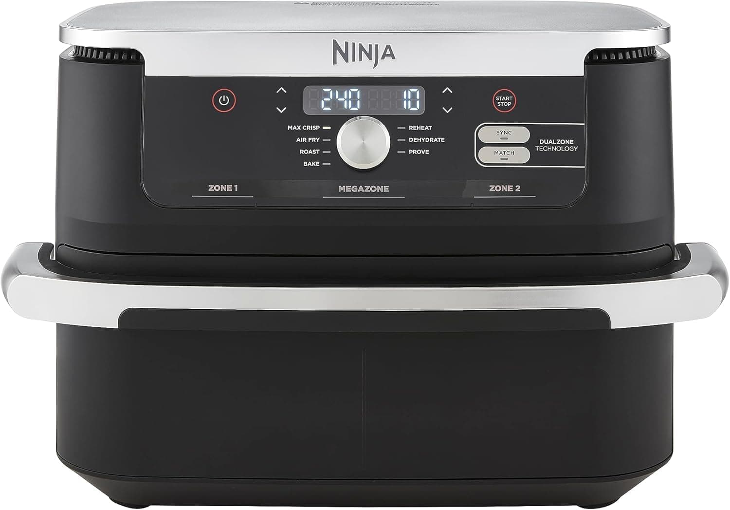 Ninja Foodi FlexDrawer Frigideira de ar dupla Zone, 10,4 l, Air Fryer, 7 em 1, fritadeira sem óleo com 2 cestas e divisória removível, pega, forno, frie, pinças incluídas, preto e cobre, AF500EUCP