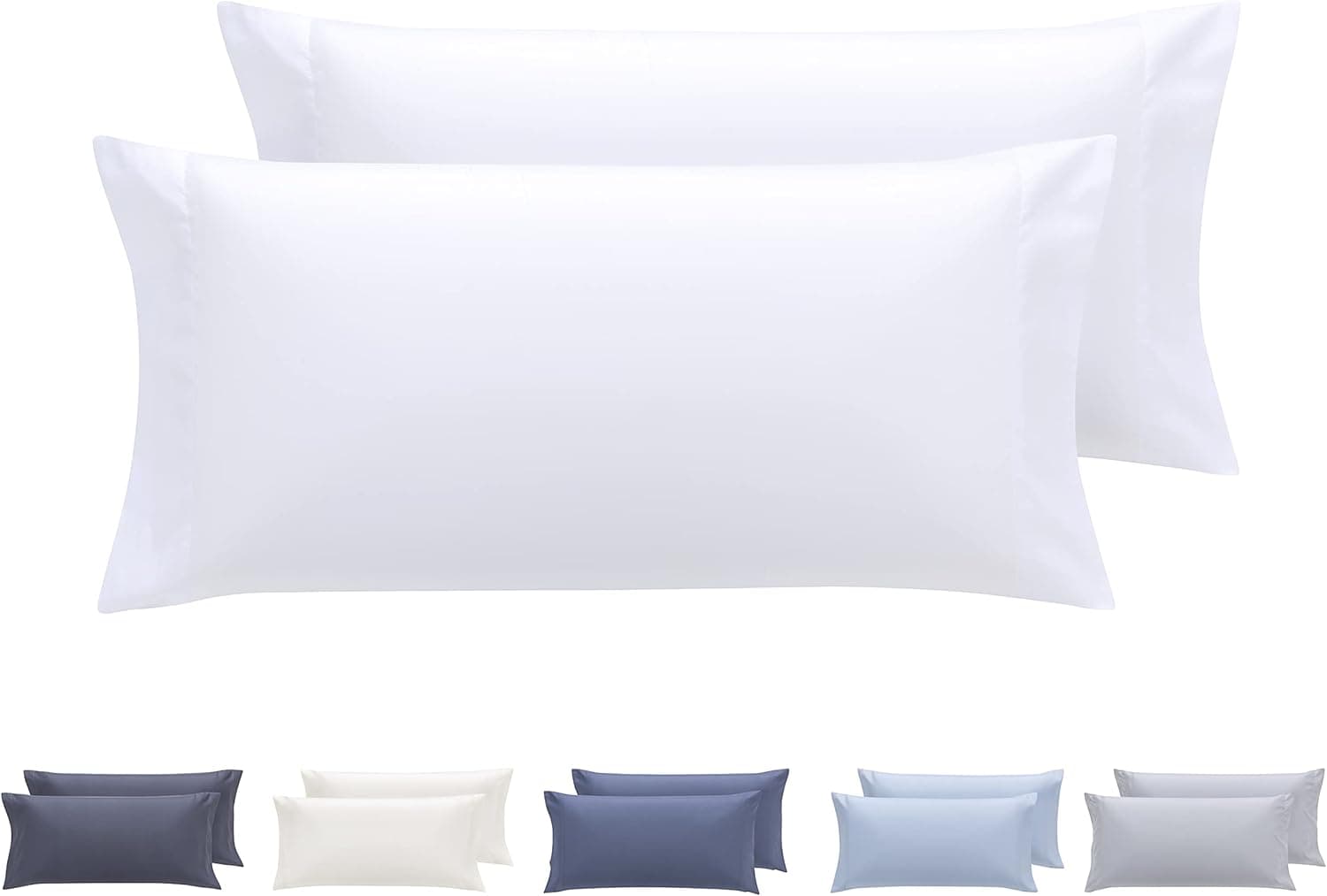 Todocama Conjunto de 2 fronhas de almofada, microfibra extra macia, hipoalergénicas. Conjunto 2-75 x 40 cm, branco