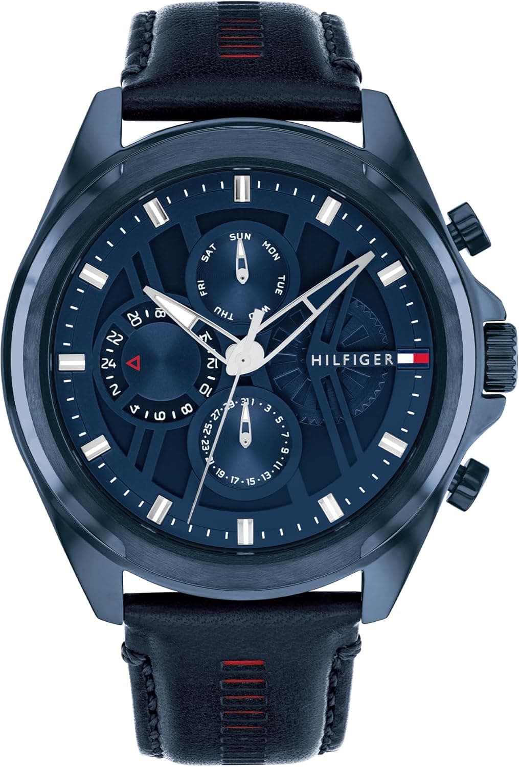 Tommy Hilfiger Blue Leather 1791348 | Relógio analógico multifunções para homem com bracelete em pele azul
