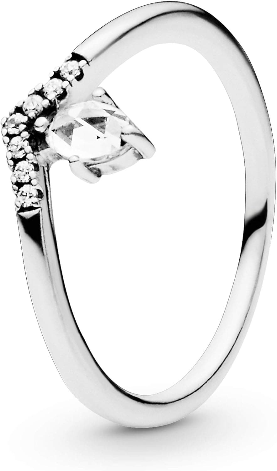 Pandora Wishbone Ring | anel em prata 925 com zircónias clássicas | delicado & intemporal – prata