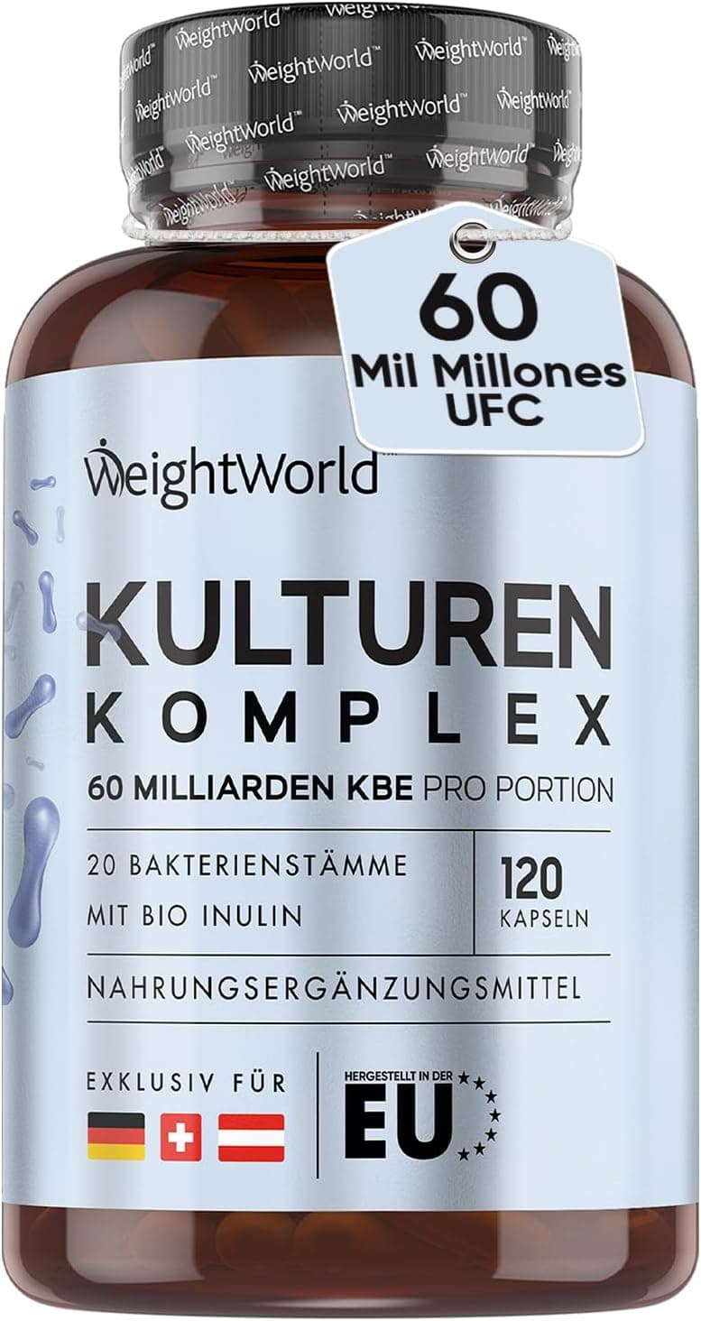 Probióticos e prébióticos intestinais com 60 mil milhões de UFC 120 cápsulas veganas, cultivo de 20 cepas bacterianas para bem-estar interno e equilíbrio do organismo, para 2 meses de fornecimento