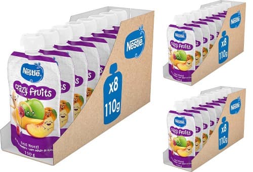 NESTLÉ Pure Crazy Fruits 110 g, conjunto de 8 x 3 = 24