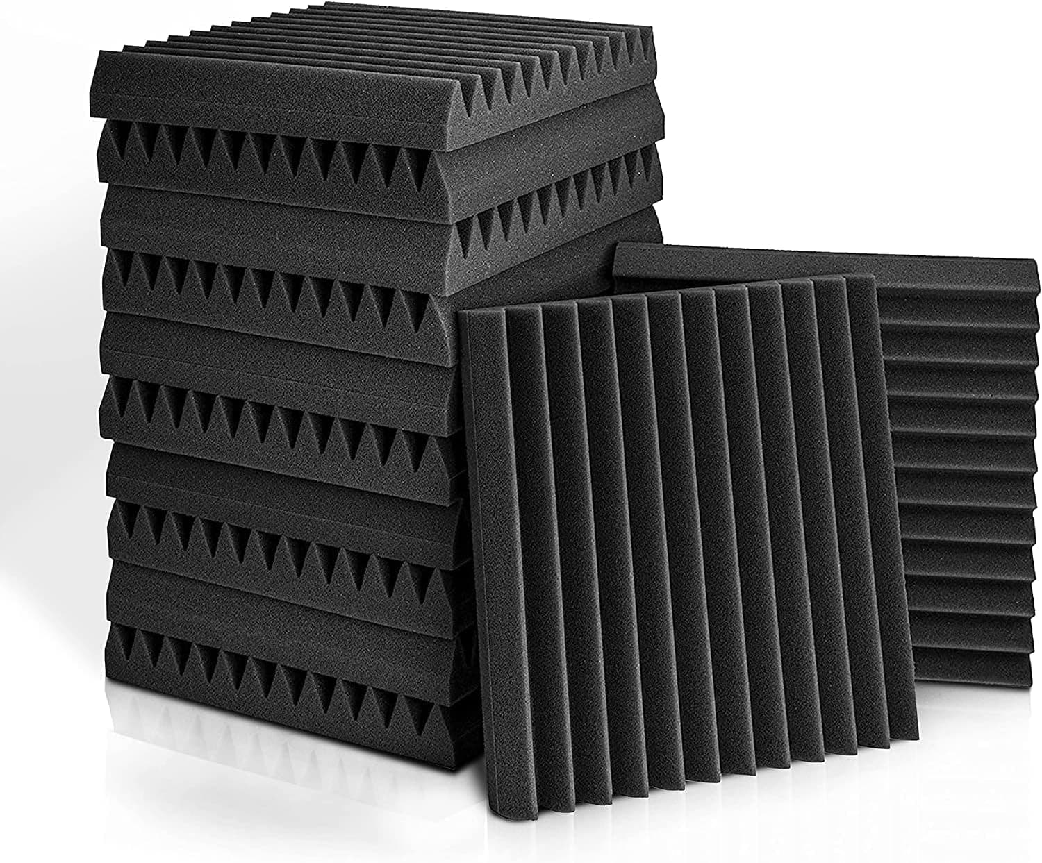 Fstop Labs Painéis acústicos 12 peças, 2,5 x 30 x 30 cm, painel acústico para estudos de gravação, escritórios, sala acústica, insonorização acústica parede