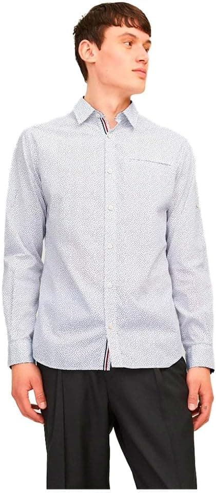 JACK & JONES Jjeremy Detail Shirt LS Noos Camisa de Manga Larga para Homem