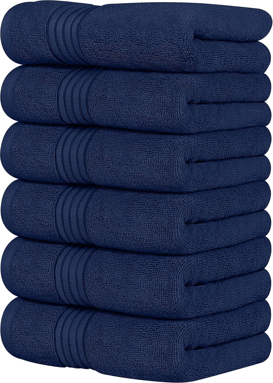 Utopia Towels - Conjunto de 6 toalhas de mão de luxo, (41 x 71 cm) 100% algodão fio em anéis, leves e altamente absorventes para casa de banho, viagens, campismo, hotel e SPA (azul-marinho)