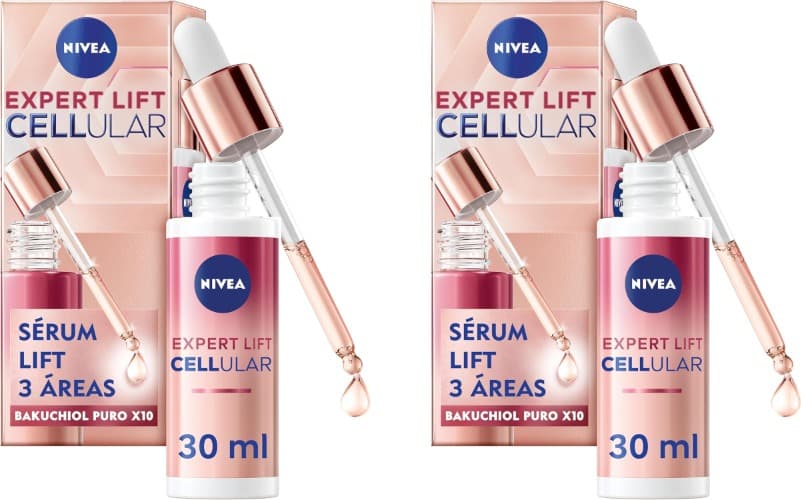 NIVEA Cellular Expert Lift | Sérum anti-rugas e reafirmante para rosto, pescoço e decote com Bakuchiol concentrado, 30 ml x 2