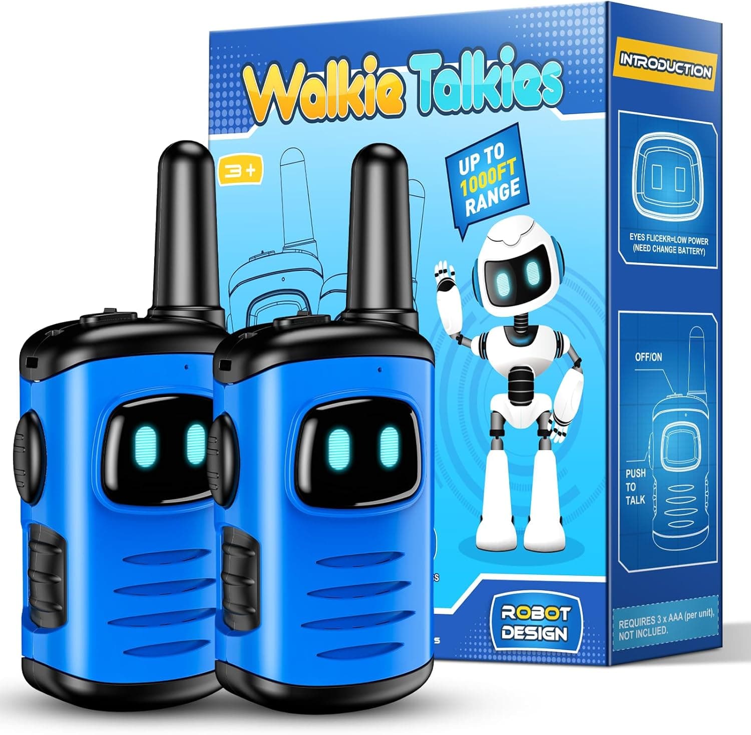 EUCOCO Walkie Talkies para crianças dos 3-10 anos, alcance de até 300 metros