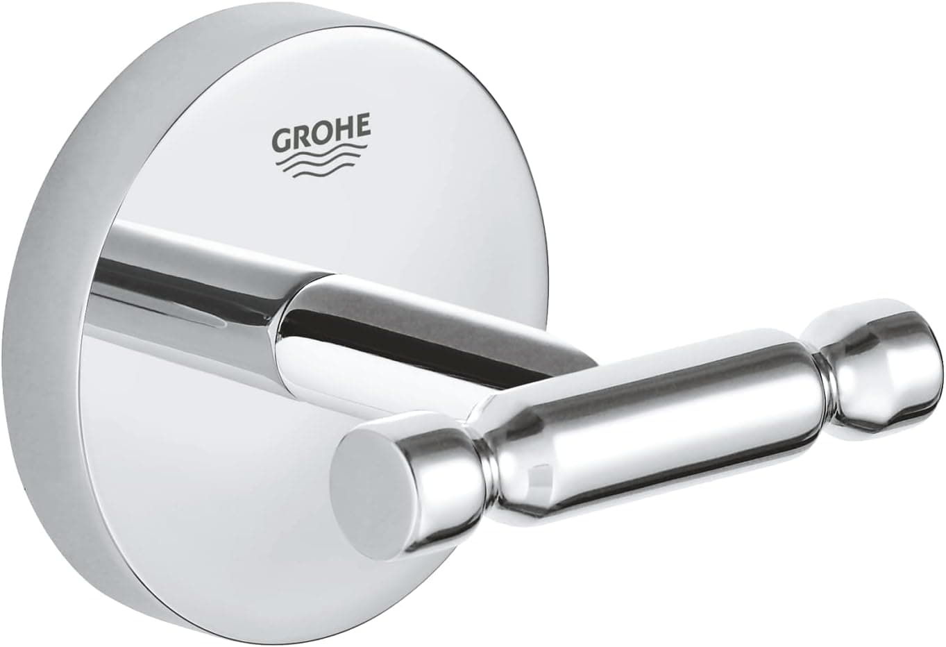 Grohe Start Cosmopolitan QuickFix - Colgador de baño individual, cromo, para pegar (pegamento QuickGlue A1) o atornillar, ref. 41168000