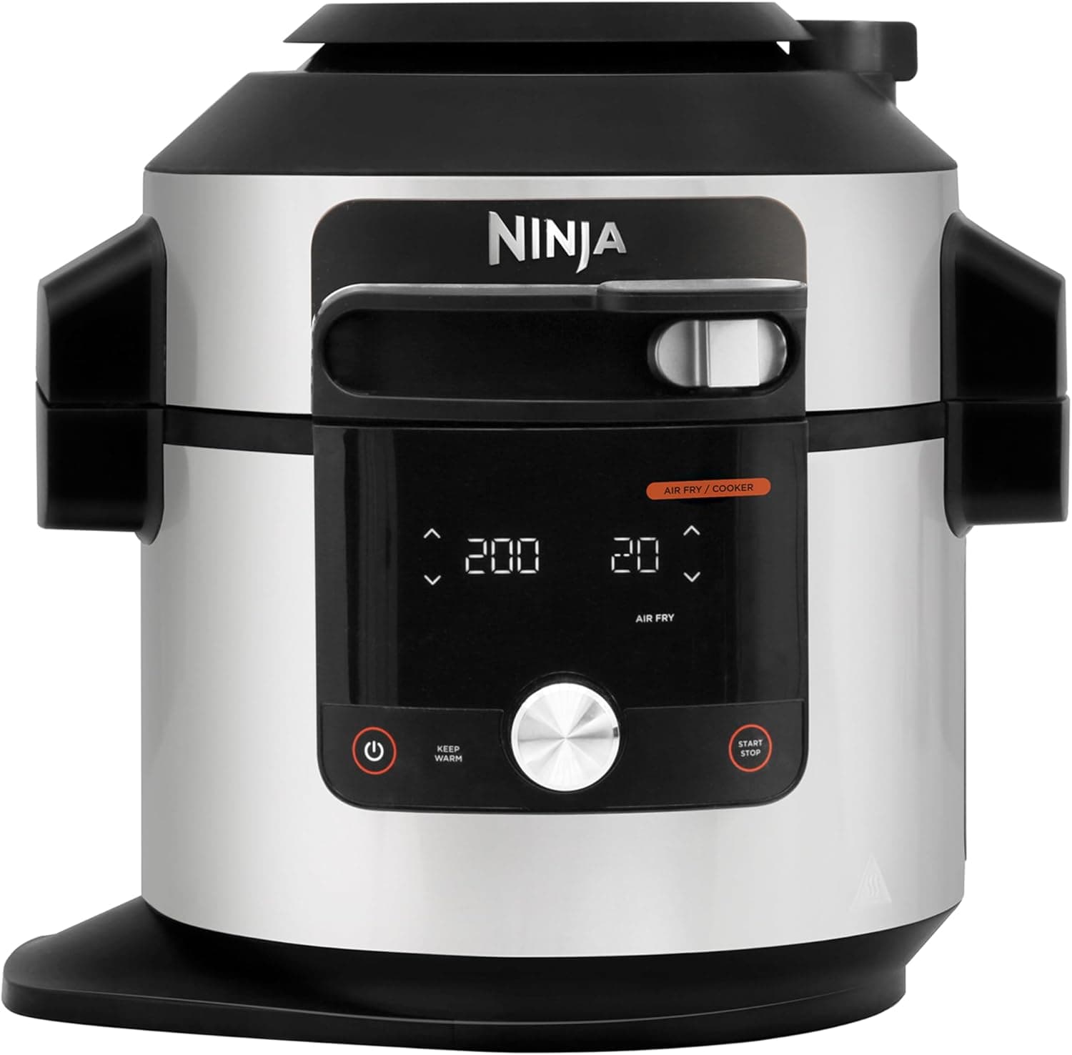 Ninja Foodi MAX Panela elétrica multifuncional com SmartLid, 7,5 l, 14 funções de cozedura em 1, panela de pressão, fritar com ar, cozedura lenta, grelha e muito mais, sensor digital, aço inoxidável