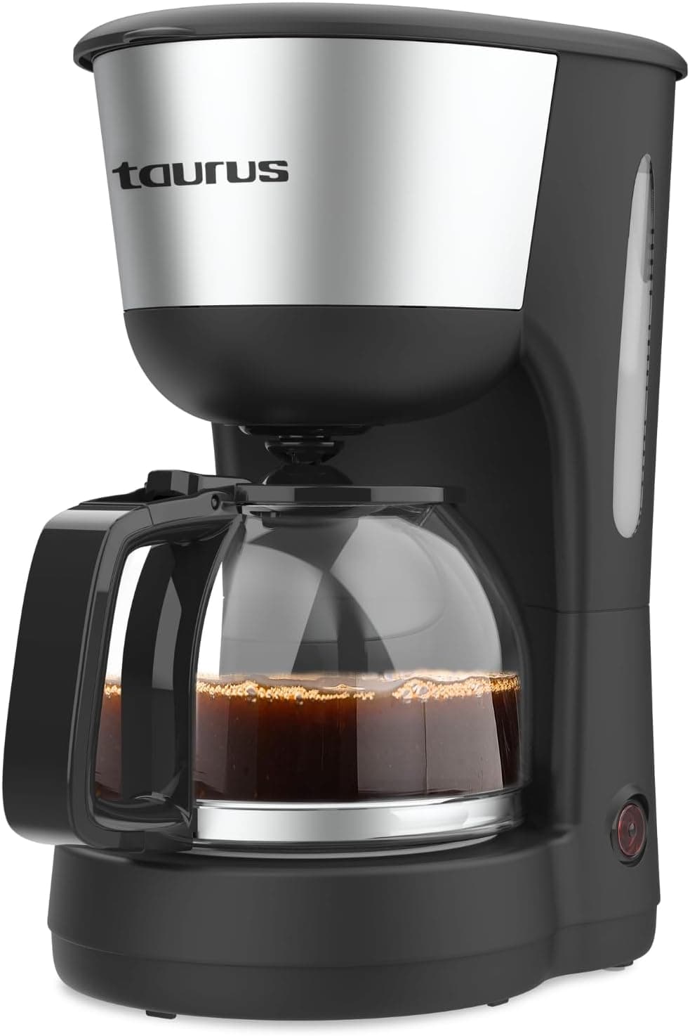 Taurus - Cafeteira de gotejamento Verona Inox | 1000 W | 12 chávenas | Pure Coffee Technology, filtro reutilizável e removível, jarro de vidro, acabamentos em aço inoxidável, placa aquecedora, Auto