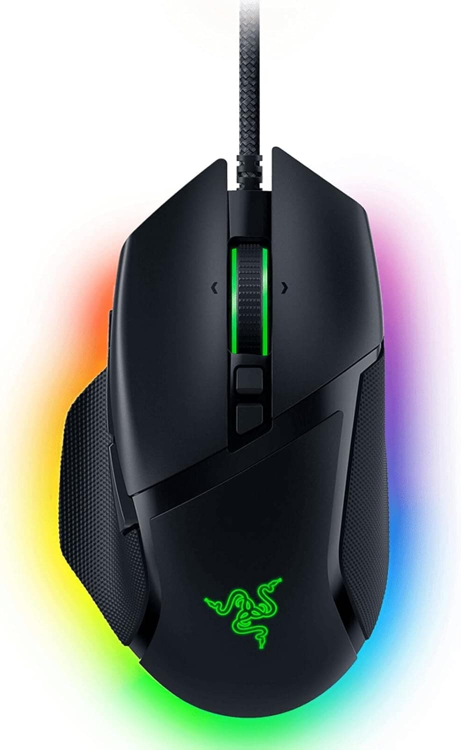 Razer Basilisk V3 - Rato para jogos personalizável com cabo (10 + 1 botões programáveis, roda inclinável Hyperscroll, 11 zonas de iluminação, interruptores óticos de rato, sensor ótico) preto