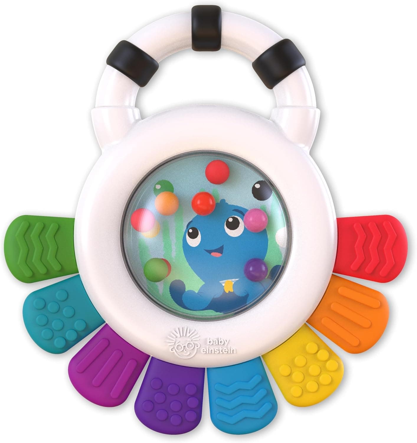 Baby Einstein - Outstanding Opus Sensorik chocalho e mordedor brinquedo sem BPA, refrigerável, promove a visão, a audição e a sensação, multicolor (12487)