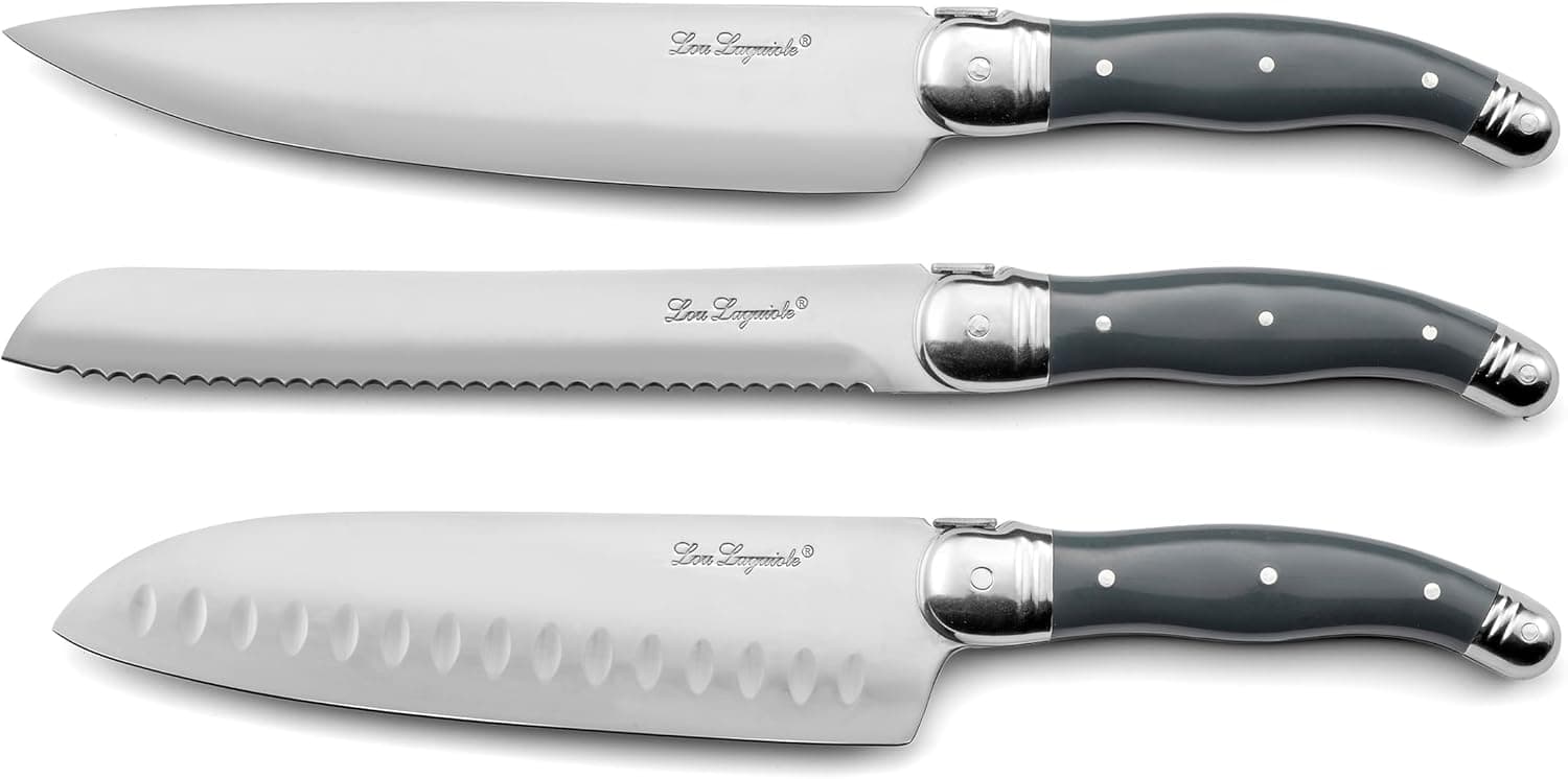Lou laguiole Tradition XL Conjunto de 3 facas de cozinha