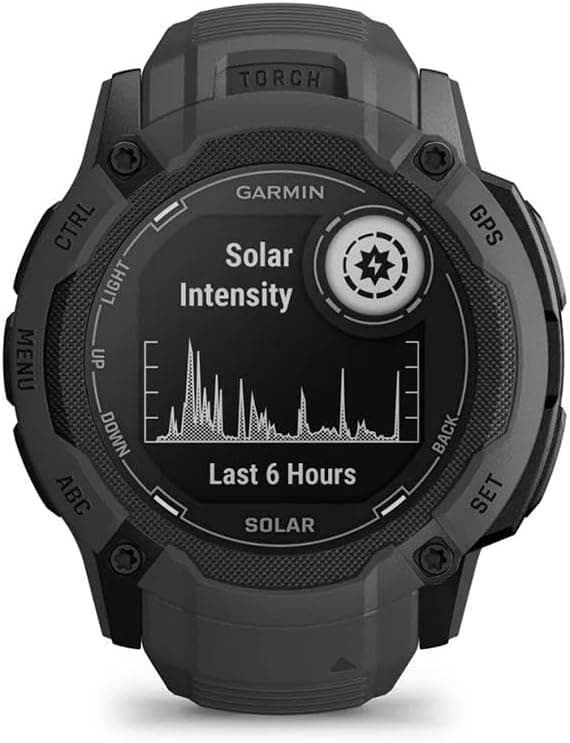Garmin Instinct 2X Solar, relógio inteligente com GPS resistente à água, carregamento solar, funções desportivas, polimetria, pontuação de sono e notificações do smartphone, preto