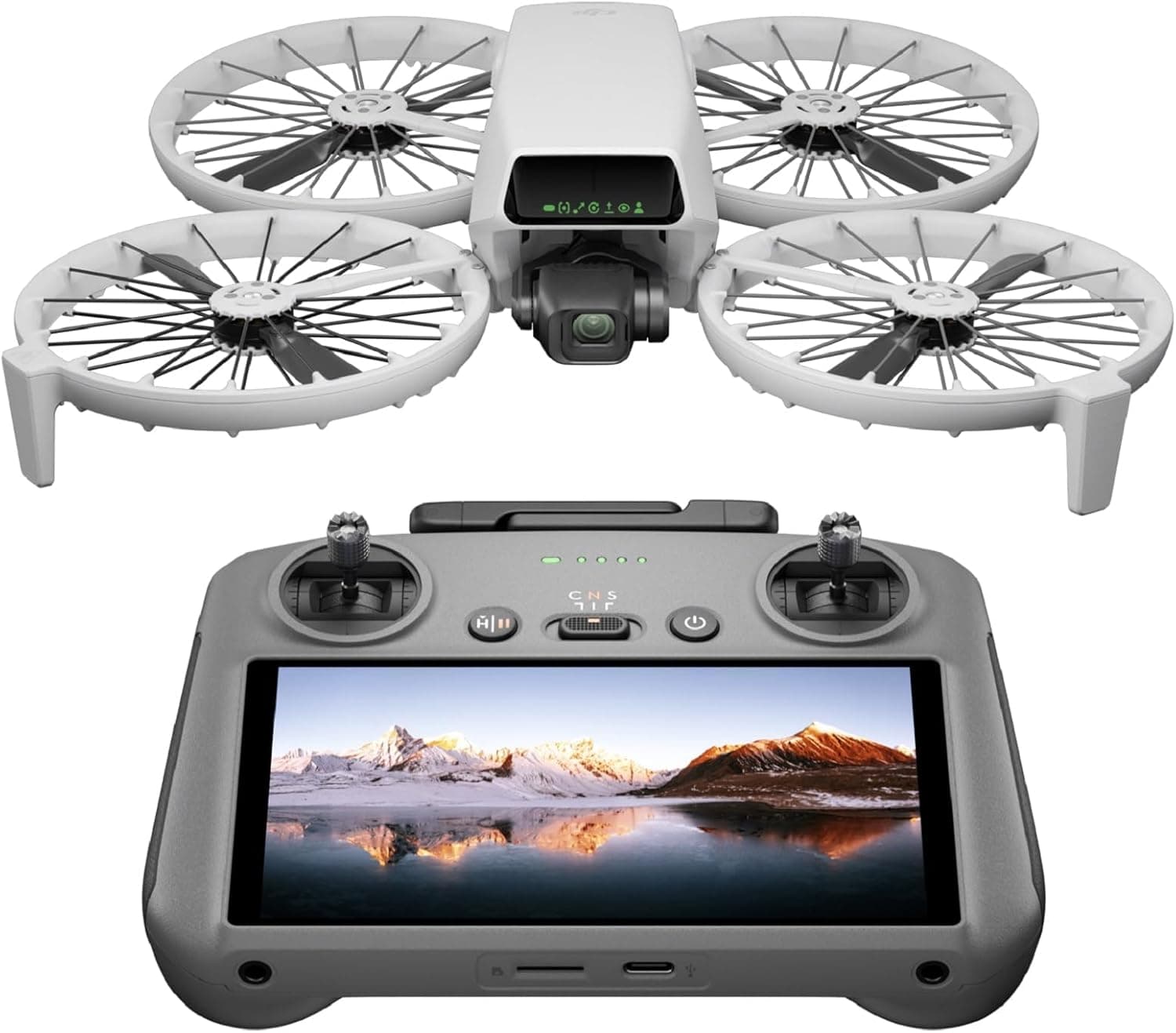 DJI Flip (controlo remoto com ecrã RC 2), drone com controlo remoto com câmara 4K UHD para adultos, < 249 g, estabilização em 3 eixos, descolagem da palma, tempo máximo. 31 min de voo
