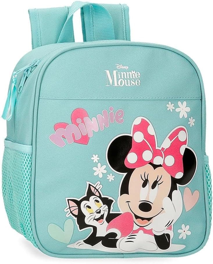 Disney Mochila infantil, fabricada em poliéster, bolsos laterais, alças largas, alça superior para pendurar, com etiqueta de identificação para o nome, sistema magic fix.