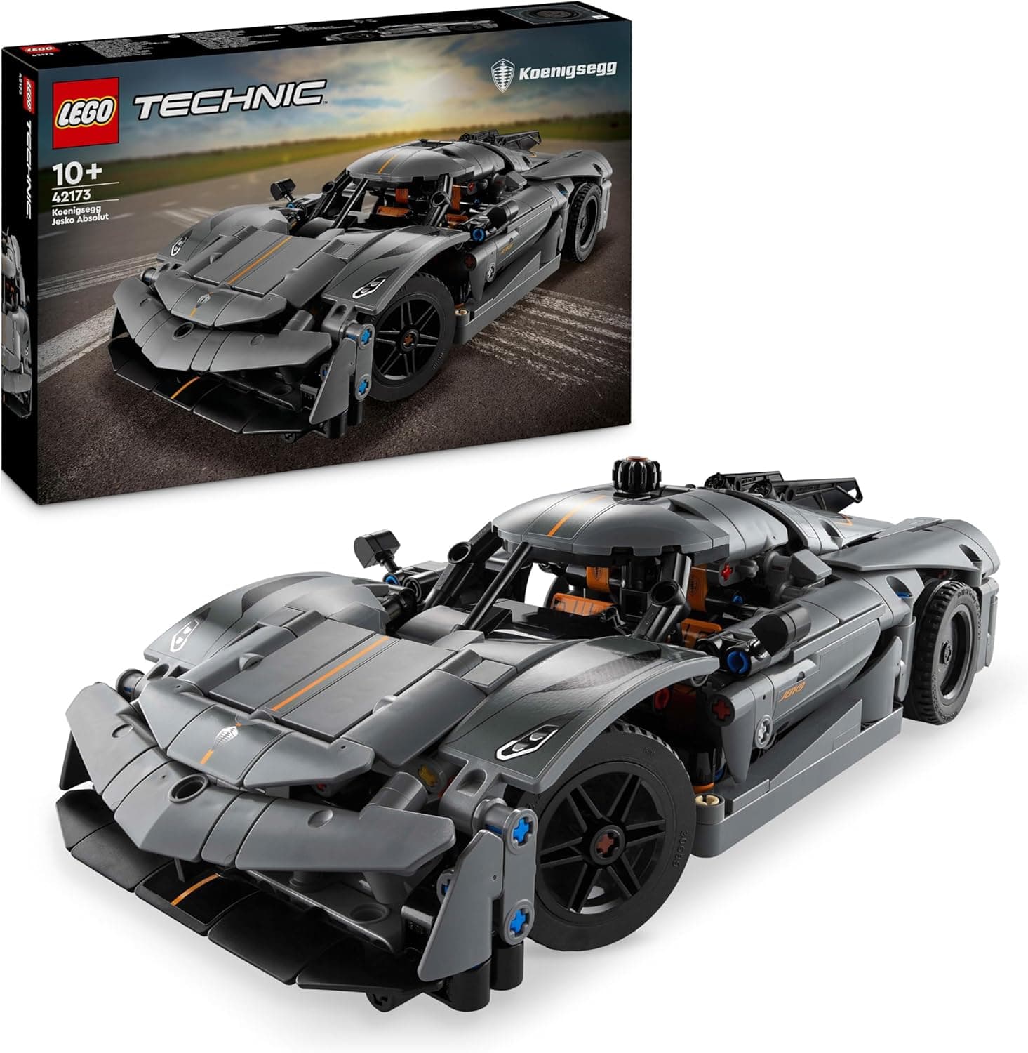LEGO Technic Hipercoche Koenigsegg Jesko Absolut Gris Coche de Carreras de Juguete de Construcción, Regalo para Niños y Niñas de 10 Años o Más, Kit de Maquetas 42173
