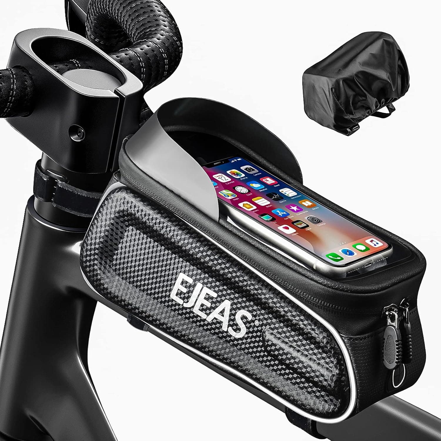 EJEAS Saco de bicicleta, para smartphone de até 7 polegadas, com ecrã tátil sensível a TPU, suporte de telemóvel de bicicleta, impermeável para telemóvel, bicicleta de montanha, estrada