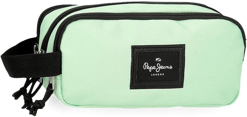 Pepe Jeans Aris Estojo triplo 22 x 12 x 5 cm fabricado em poliéster, tamanho para mochila e carteira, de Joumma Bags, Turquesa verde, Estojo