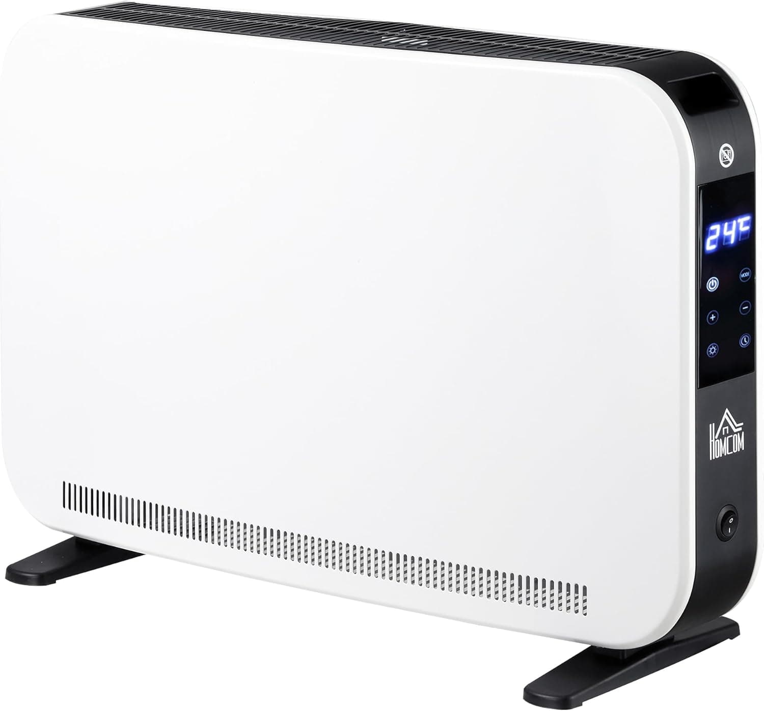 HOMCOM Aquecedor elétrico 1830 - 2180 W aquecedor para casa de banho com 3 modos de aquecimento ecrã tátil LED termostato regulável temporizador e proteção contra sobreaquecimento para 12-18 newskill