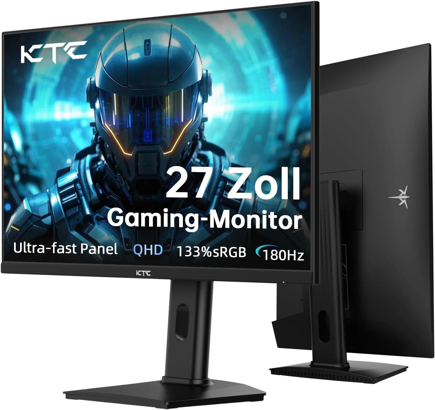 KTC H27T7 Monitor Gaming de 27" Fast IPS QHD 2560 x 1440, 200 Hz/210 Hz OC, 1 ms, HDR400, FreeSync/G-Sync, 129% sRGB newskill E<2, baixa luz azul, VESA 100 x 10 00 mm