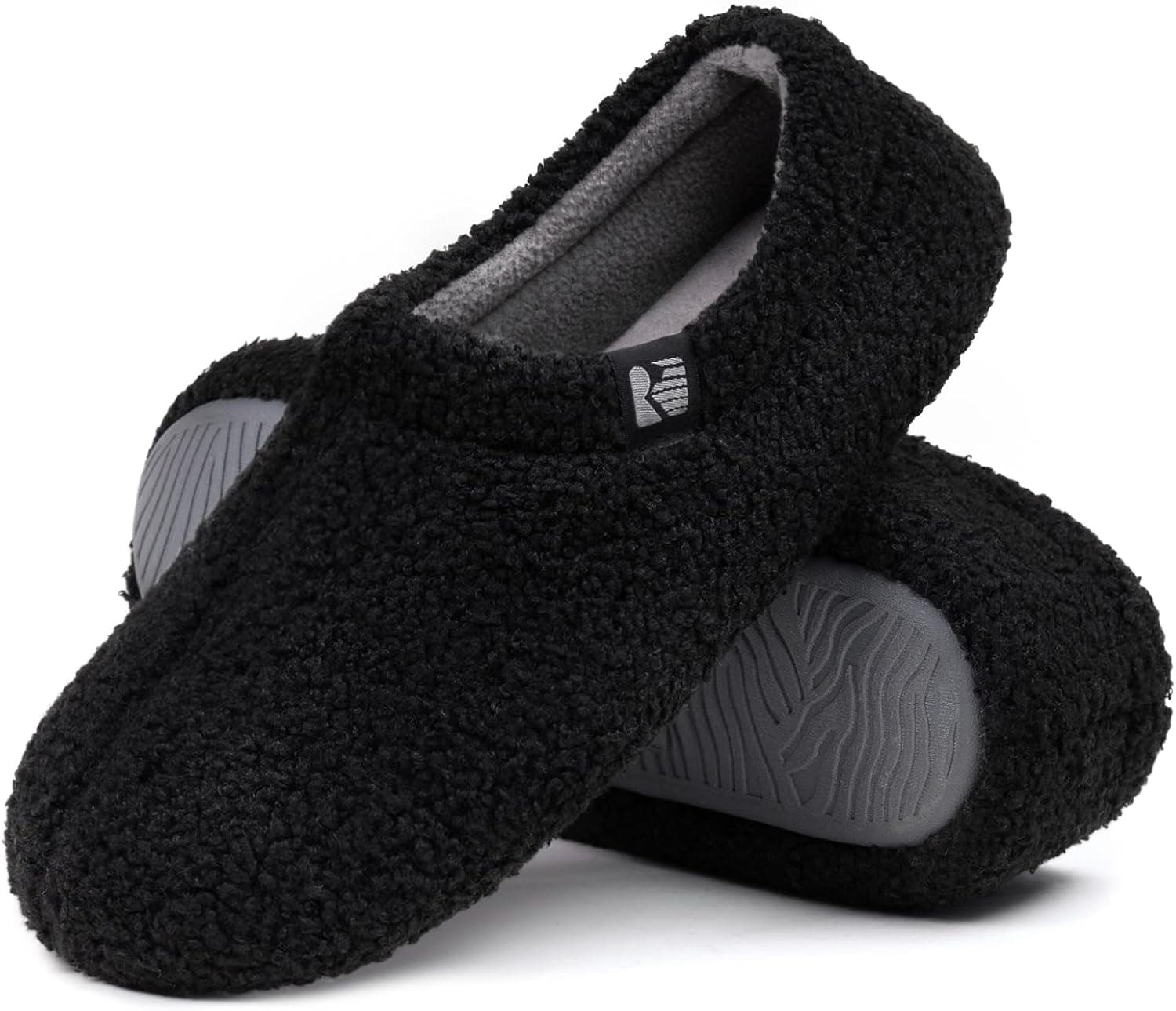 RockDove Sapatilhas interior de peluche Teddy para mulher com parte traseira fechada