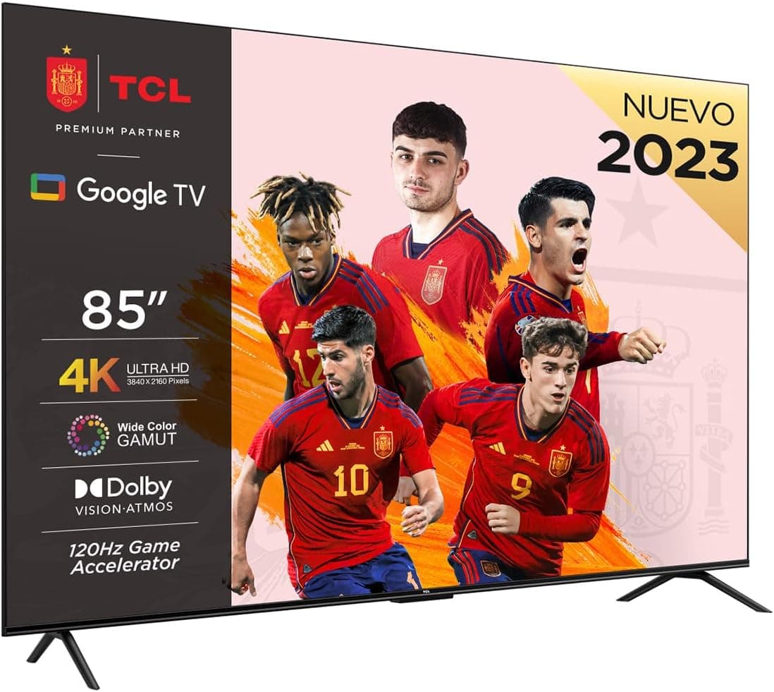 TCL 85V7A 85" TV, WCG, UHD, HDR10, 120 Hz Game Accelerator, Dolby Vision.Atmos, AIPQ, Game Master, Smart TV Powered by Google TV