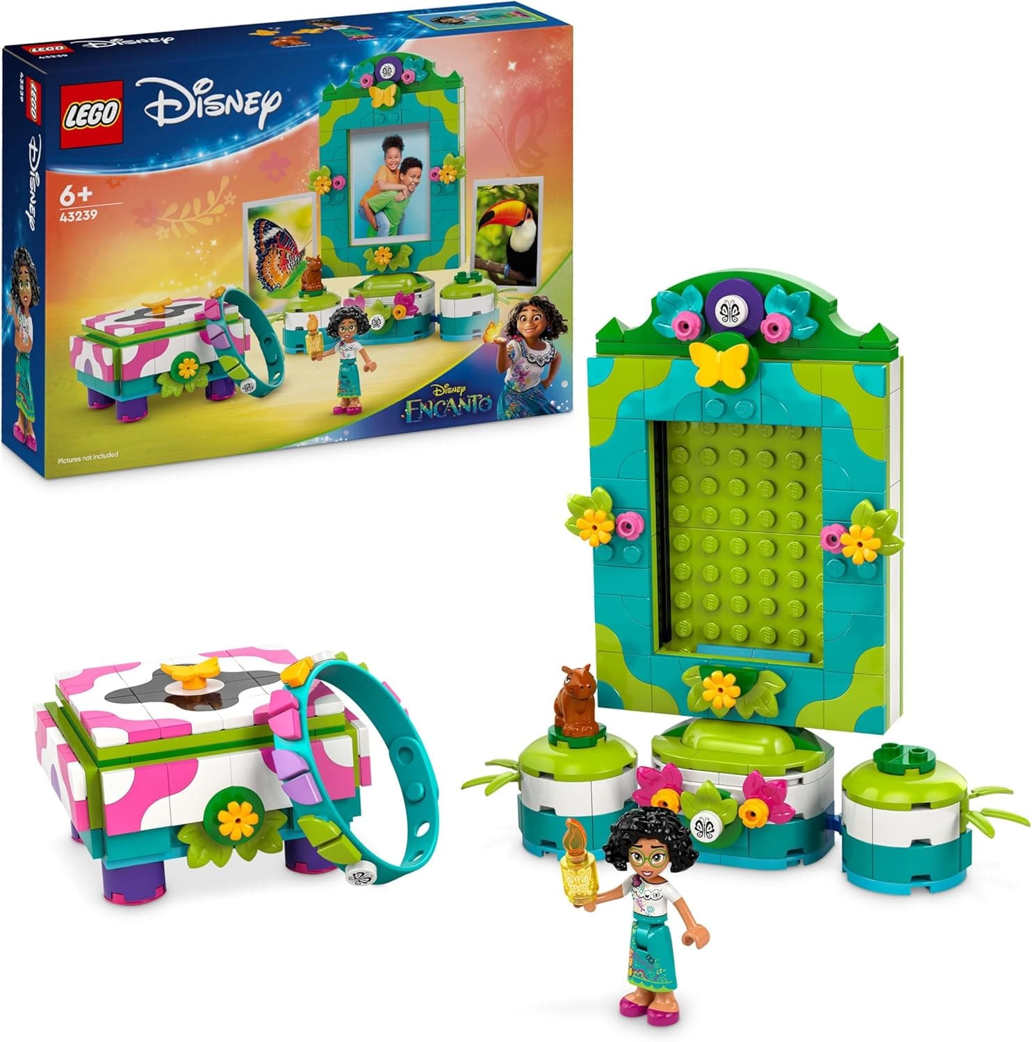 LEGO | Disney Encanto moldura para fotos e joias de Mirabel brinquedo de construção infantil com pulseira e mini boneca de Mirabel Madrigal, presente para meninas e meninos de 6 anos ou mais 43239