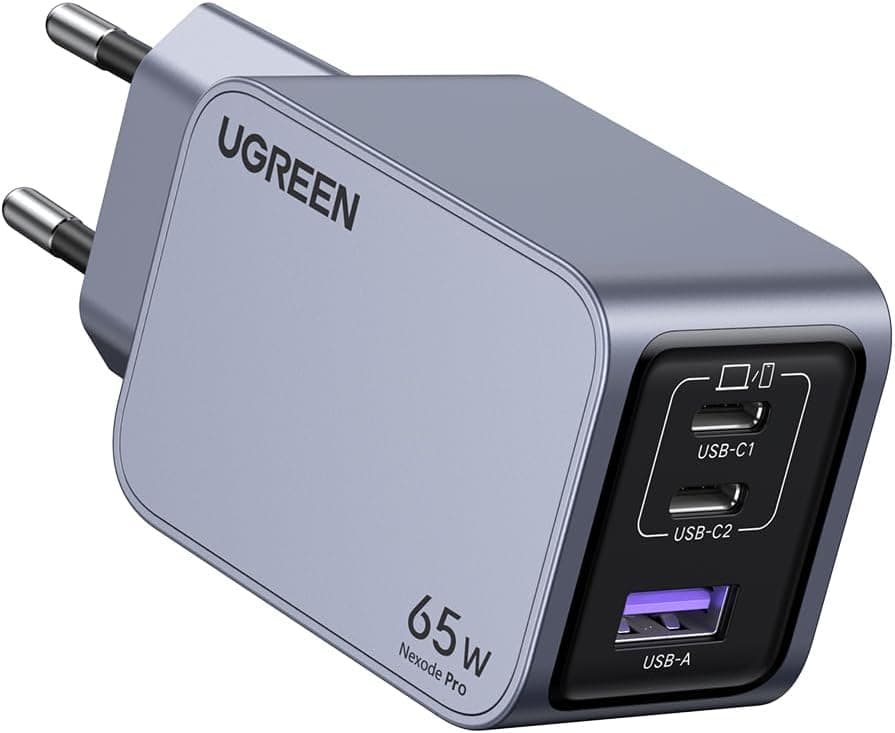 UGREEN Nexode Pro 65W Caricatore GAN, Caricabatterie a 3 peças compatível com Samsung Galaxy S24 Ultra/ S23, MacBook, iPhone 16/15/14/13, ASUS, iPad, Steam Deck