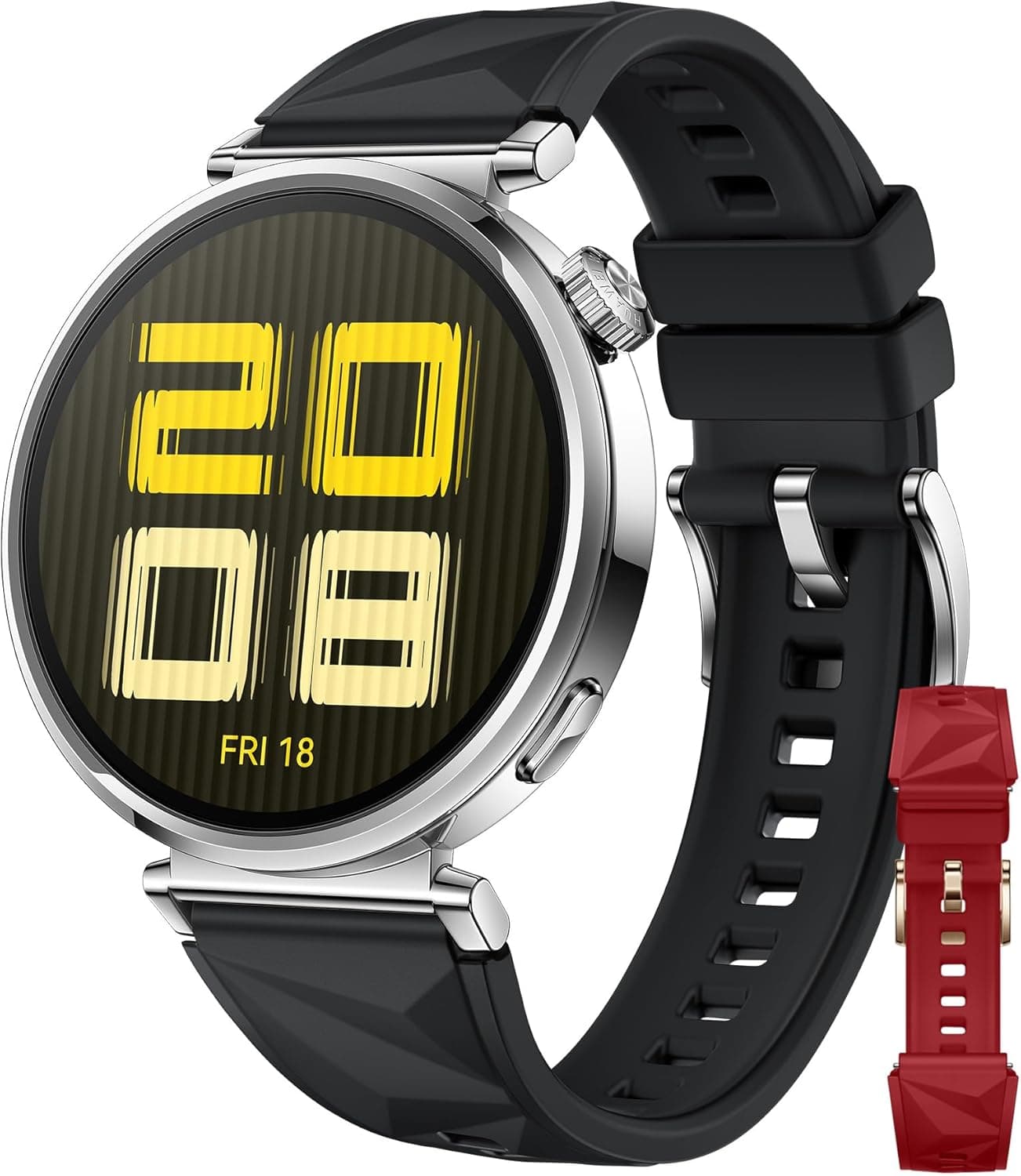 HUAWEI Watch GT 5 preto + EasyFit 3 Fluoroelastomer Strap (41 mm) vermelho