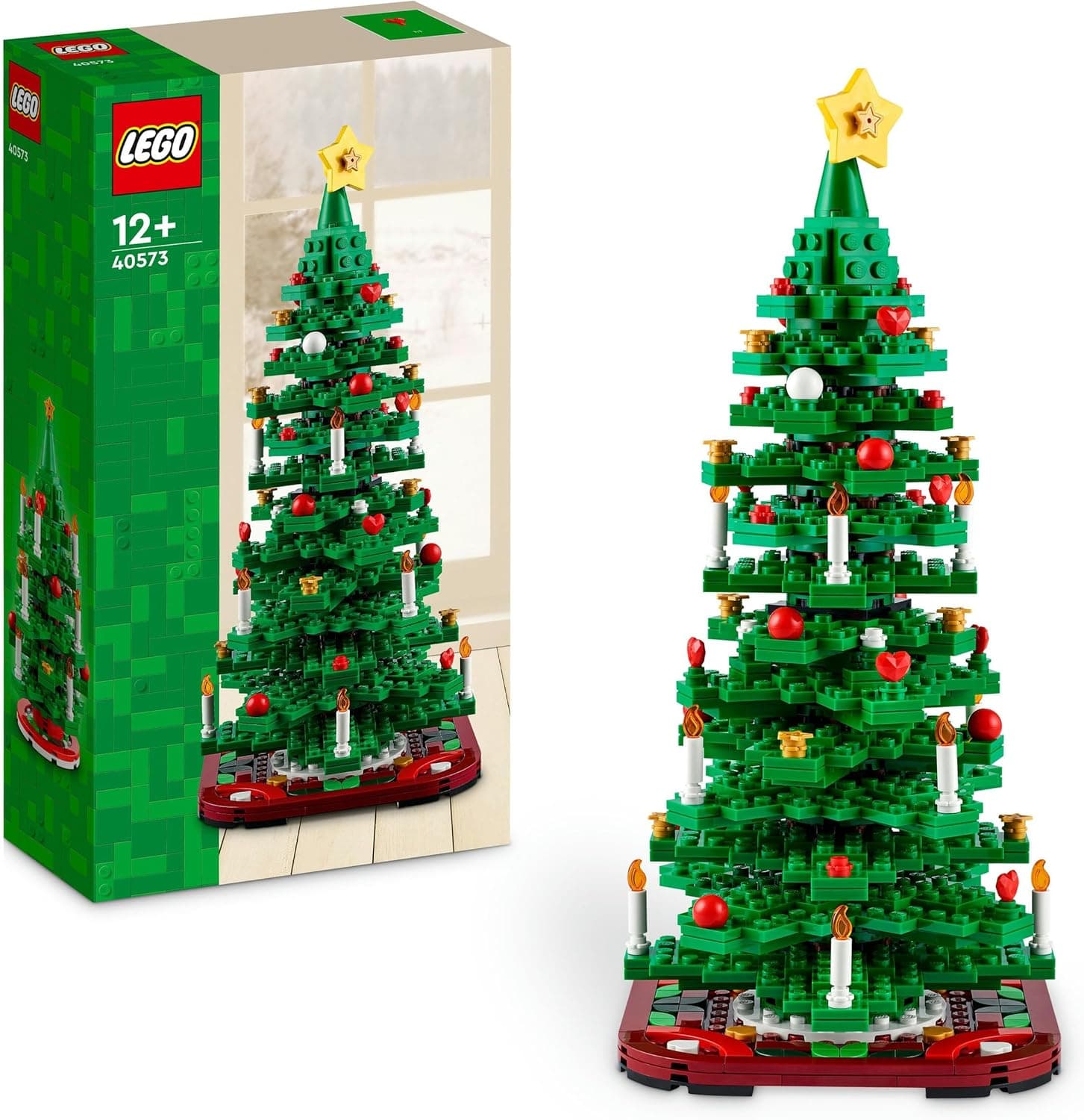 LEGO Árvore de Natal brinquedo de construção, decoração natalícia para sala de estar ou quarto, jogo imaginativo, artesanato em família, presente para crianças de 12 anos ou mais 40573