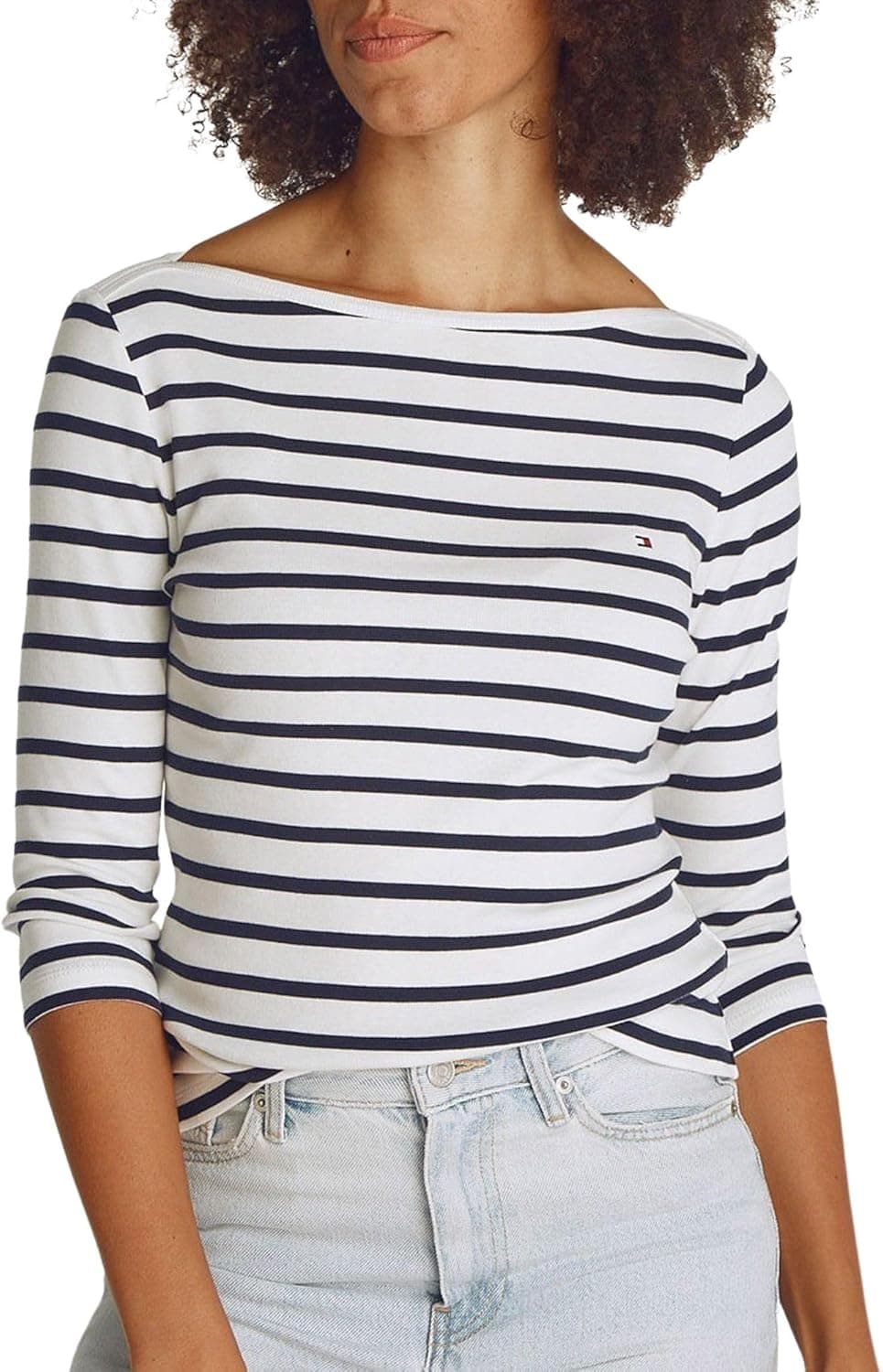TOMMY HILFIGER New Cody Slim Boat-NK 3/4SLV WW0WW40589 para Mulher