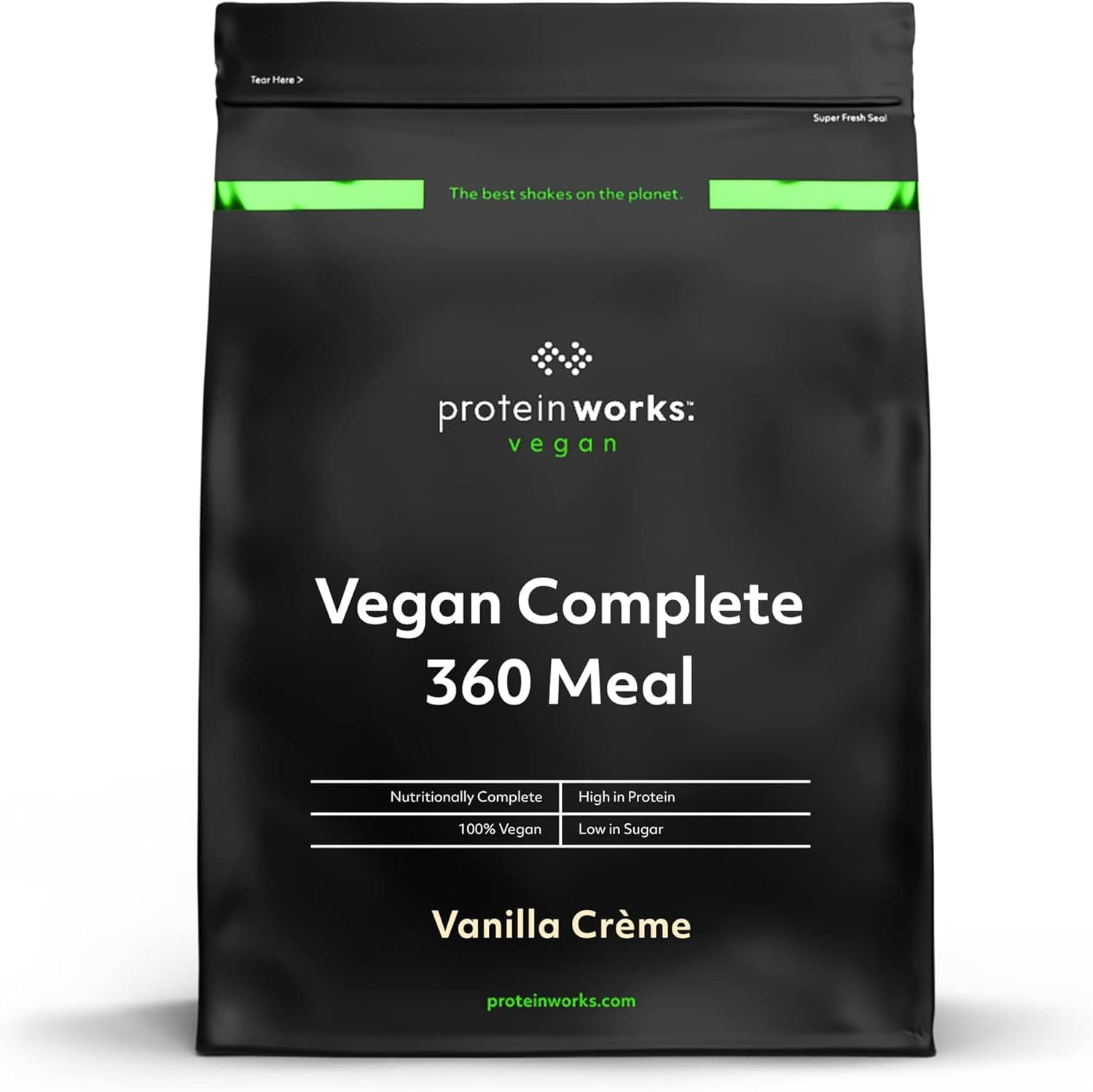THE PROTEIN WORKS Complete 360 ​​Meal | Creme de baunilha | Nutricionalmente equilibrado, 100% vegano | Comida rápida e acessível, 500 g