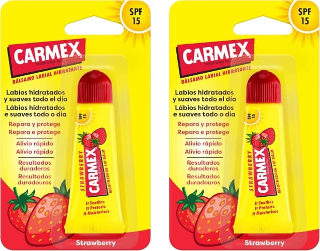Carmex Bsparadisy Labial SPF 15, tubo de morango, 10 g x 2