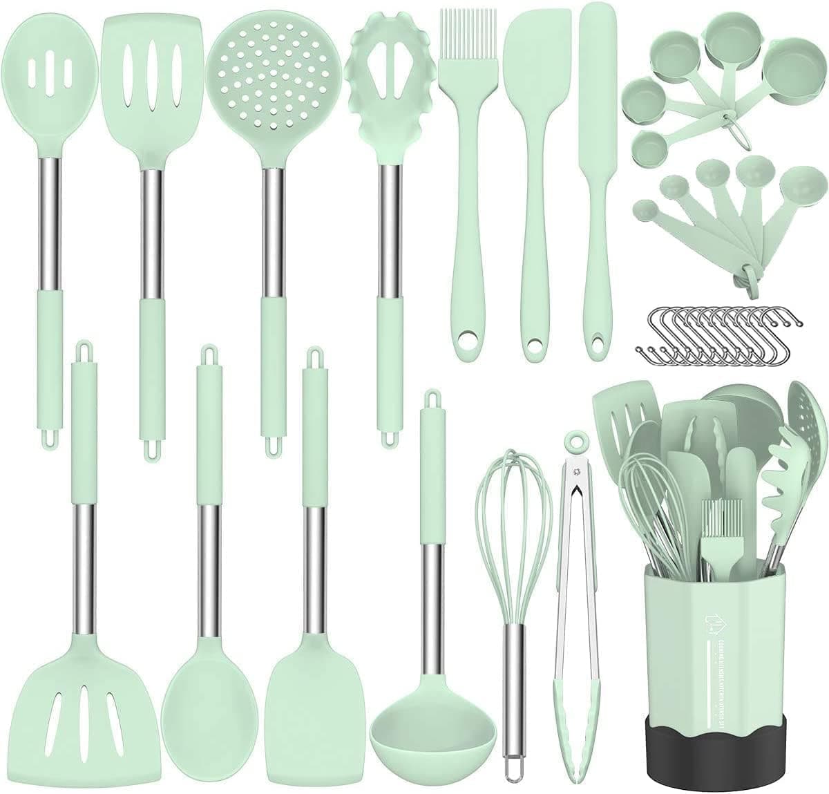 DLD | Conjunto de 33 utensílios de cozinha em silicone antiaderente