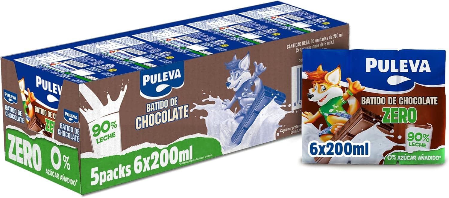 Puleva Batido de chocolate zero slim - 5 pacotes de 6 x 200 ml