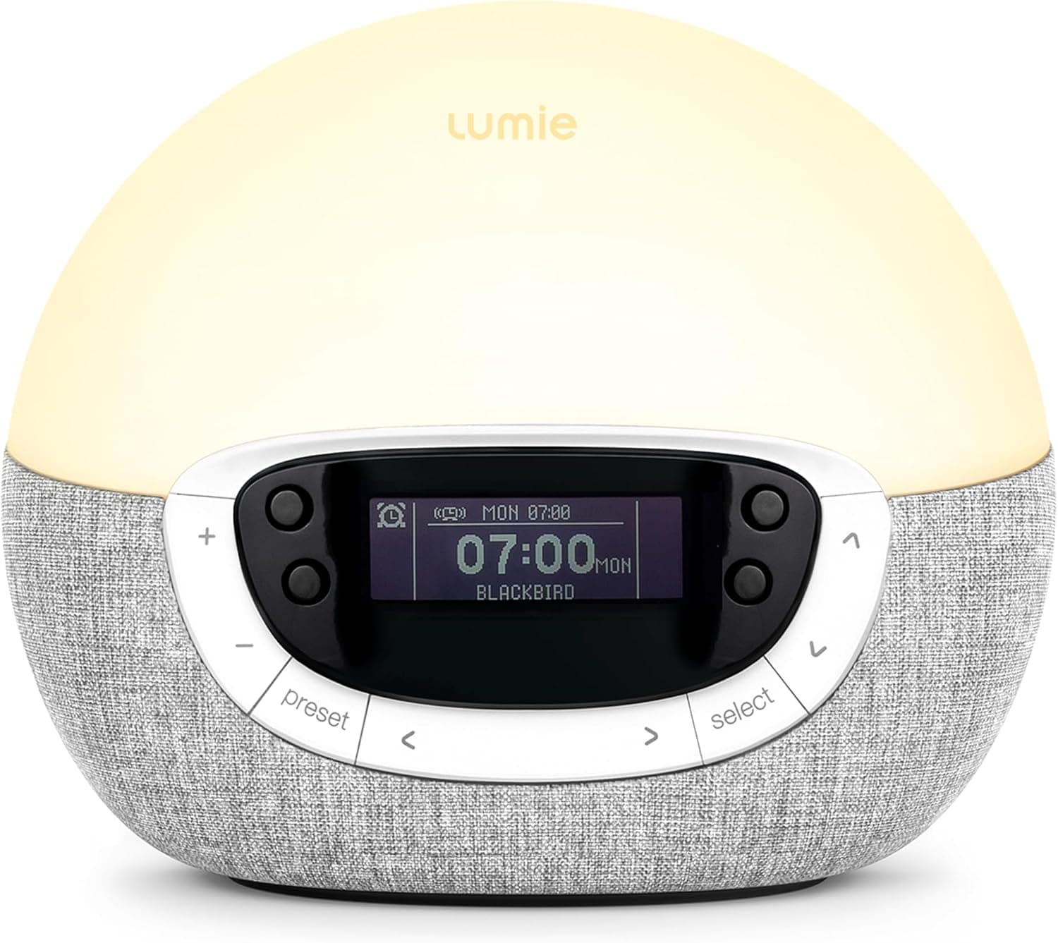 Lumie Bodyclock Shine 300 Despertador com luz, simulação de amanhecer e pôr-do-sol graduais, 14 sons, luz regulável, rádio FM