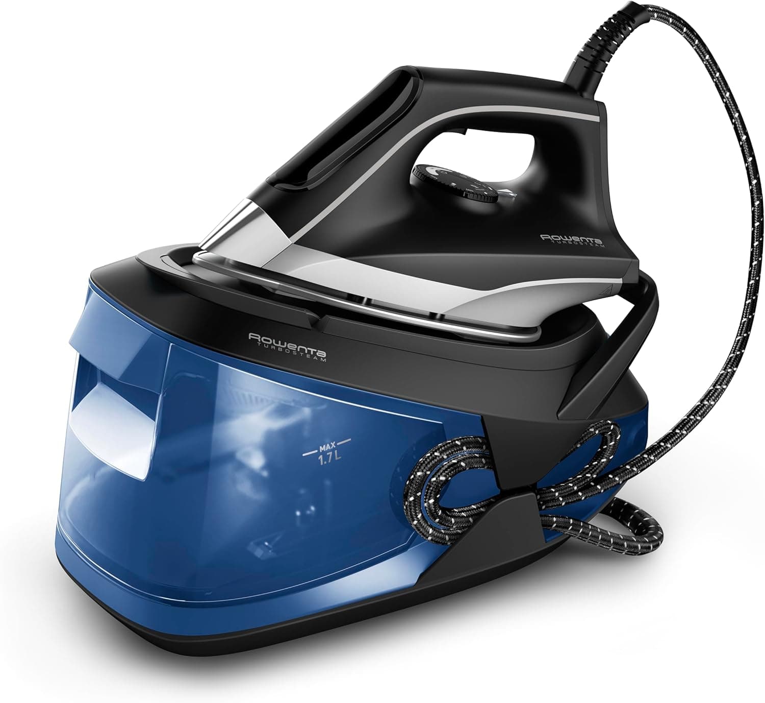 Rowenta Centro de passar Turbosteam - potência de 2600 W, saída a vapor 120 g/min, golpe a vapor 350 g/min, modo Eco, sola MicroSteam400 laser, depósito removível XL 1,7 L