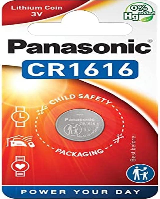 Panasonic CR1616 Pilha botão de lítio não recarregável, 3 V, 55 mAh