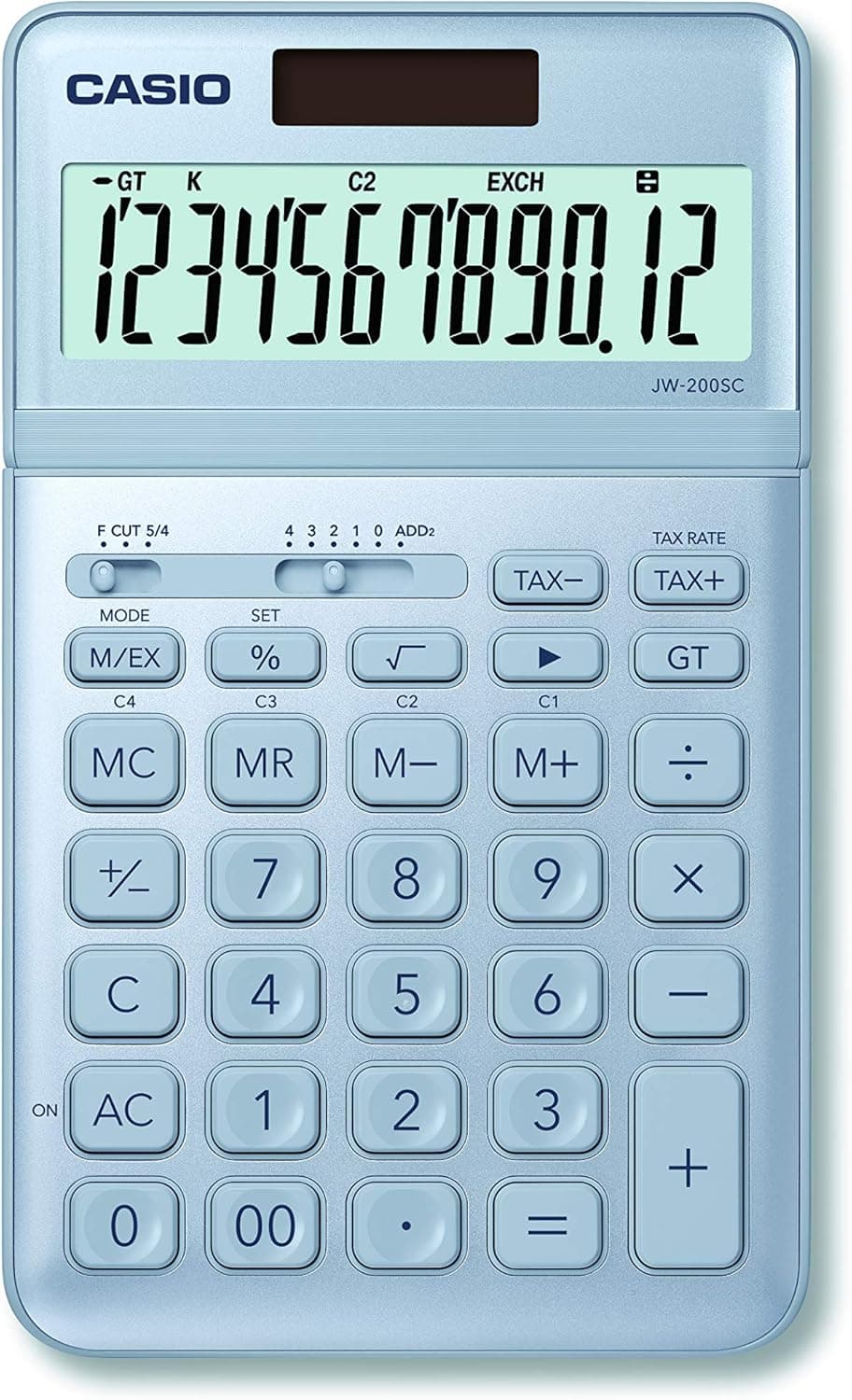 CASIO JW-200SC-BU Calculadora de secretária, 1,1 x 10,9 x 18,4 cm, azul claro