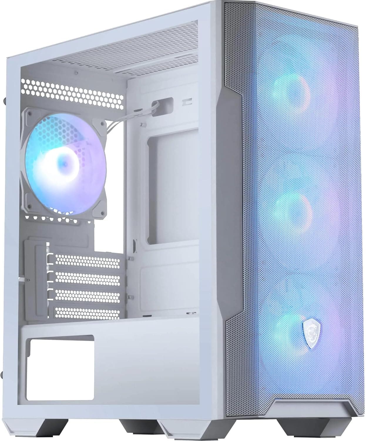 MSI MAG Forge M100R | Caixa PC micro-ATX com vidro temperado, iluminação ARGB e fluxo de ar otimizado com 4 ventoinhas incluídas