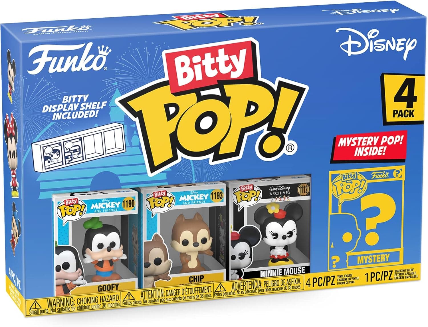 Funko Bitty Pop! Disney - Pateta, Chip, Minnie Mouse (hands Folded) e uma minifigura misteriosa surpresa de 0,9 polegadas (2,2 cm) colecionável- Revista empilhável incluída- ideia de presente - Disney