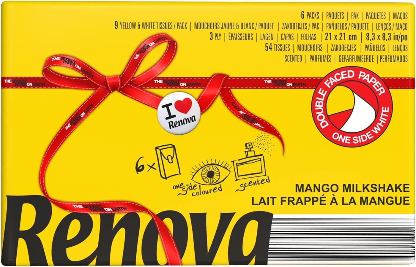 Renova Red Label | Lenços de bolso com aroma a manga em 6 unidades
