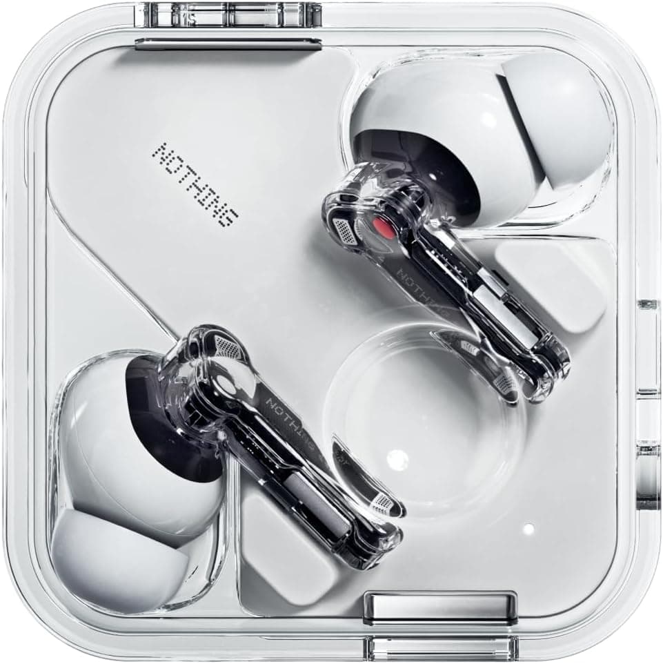 Nothing Ear Auriculares sem fios Bluetooth com integração de ChatGPT, áudio Hi-Res, cancelamento de ruído ativo inteligente, equalizador avançado e até 40,5 horas de reprodução - branco