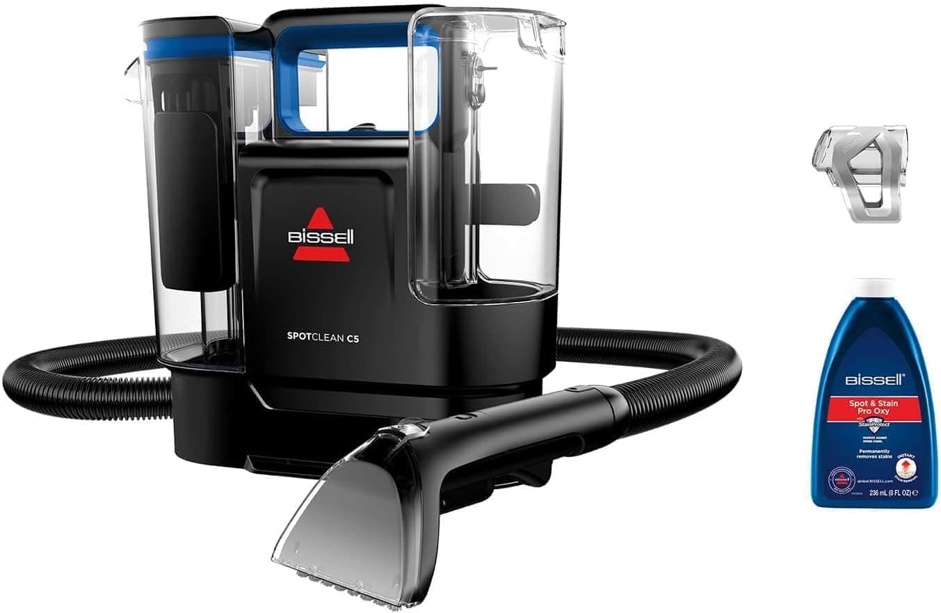 BISSELL SpotClean C5, Aspirador de água para tapeçaria, lavável leve com sistema de ação tripla, limpador de líquidos para tapetes, tapeçaria, sofá, carros e mais, motor potente de 400 W, 3861 N