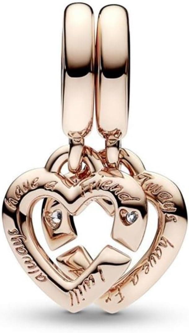 Charm pingente pandora Moments 789538C01 coração, Aço inoxidável, Zircónia