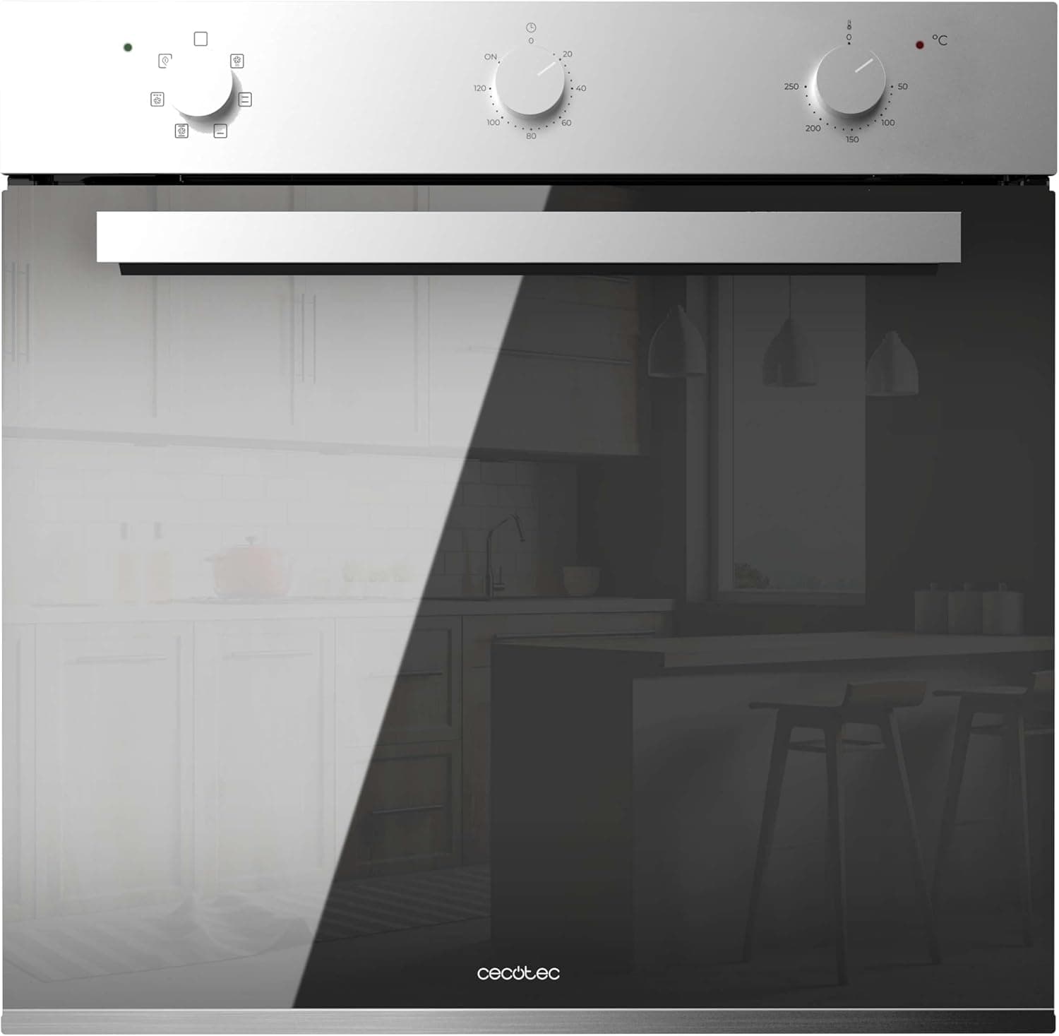 Cecotec Bolero Hexa M236000 Mirror Time | Forno multifunções de encastre 70 L com 6 funções, assistência a vapor e temporizador