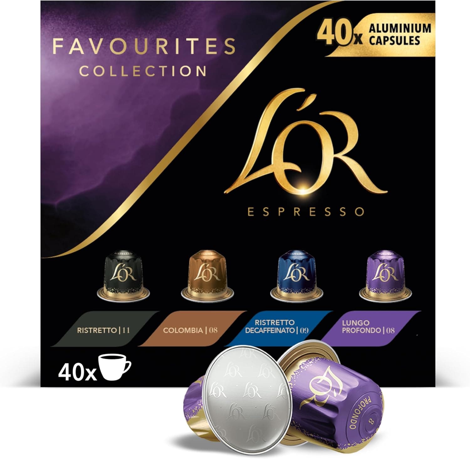 L'OR Coleção favoritos expressos | 40 cápsulas compatíveis Nespresso (R) - Amazon Exclusive