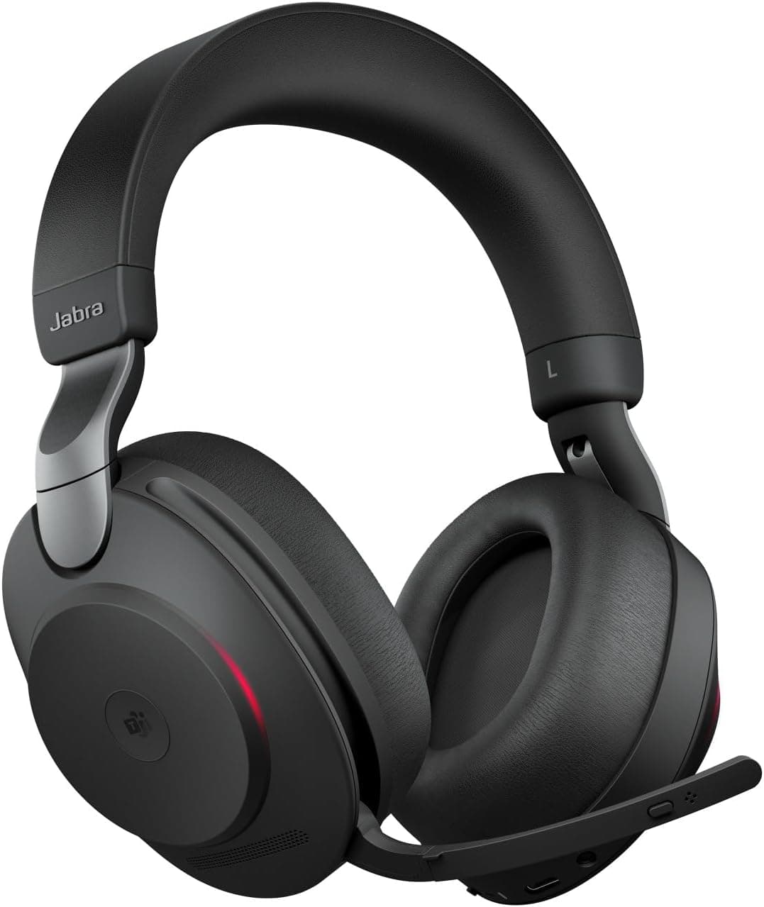 Jabra Evolve2 85 Auriculares sem fios estéreo com cancelamento de ruído - certificados para Microsoft Teams - bateria de longa duração - adaptador Bluetooth USB-C - preto