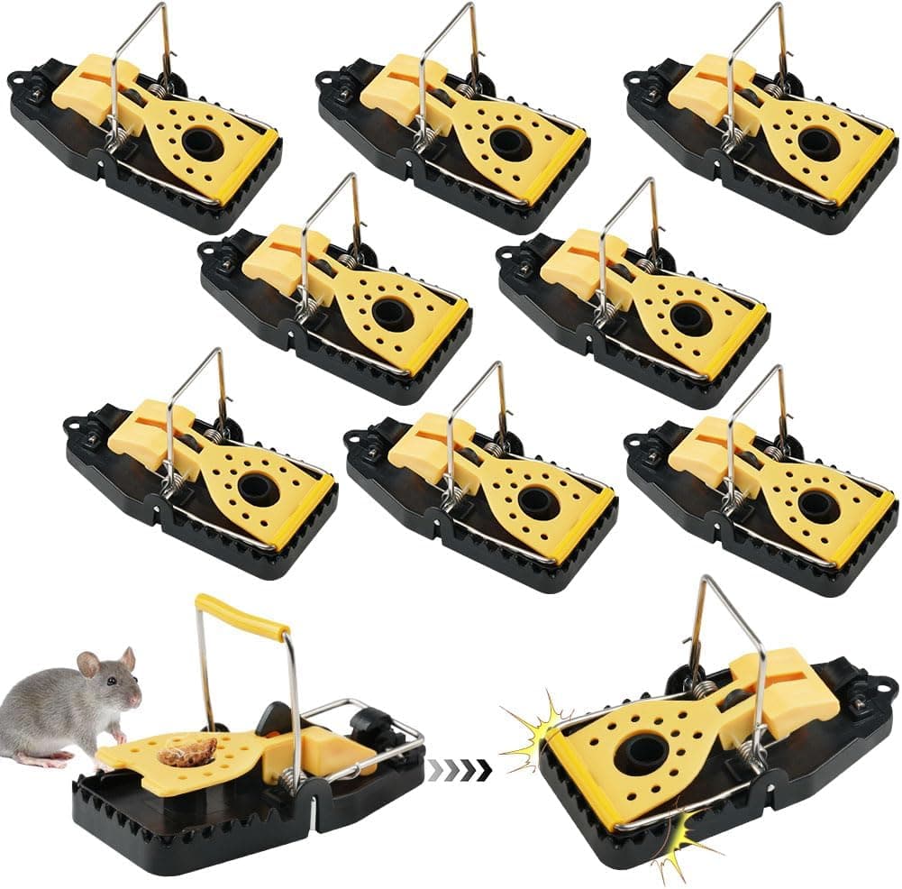 flintronic Rat Trap, 8 peças armadilhas para rato, conjunto de armadilha para ratos com isca, armadilhas para rato, armadilha reutilizável para rato, para casa/sótão/garagem/interior e exterior